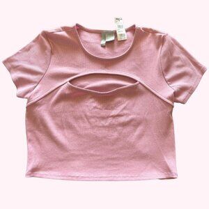 Sky and Sparrow (Tillys) Pink Cut-Out Baby Tee 🌸